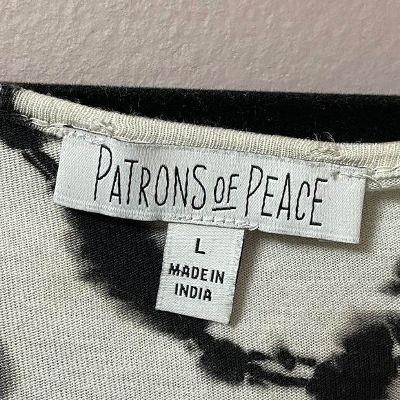 𝅺PATRONS of Peace black rayon top w/tie dye upper portion grunge whimsigoth - Picture 7 of 8